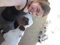 spending quality time with the baby goats
