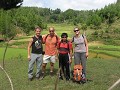 Groepsfoto, begin van trekking: Stijn, Wim, Adi en