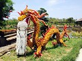 Een gebloemde draak in de keizerlijke tuin