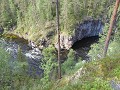 Oulanka NP: zicht op de rotsen en rivier