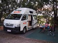 Onze eerste camping in onze Apollo endeavour campe