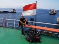op de ferry van Java naar Bali